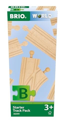 Brio مجموعة مسارات البداية BRIO World 36099 12 قطعة من مسارات القطارات الخشبية للأطفال من عمر 3 سنوات فما فوق - Image 1