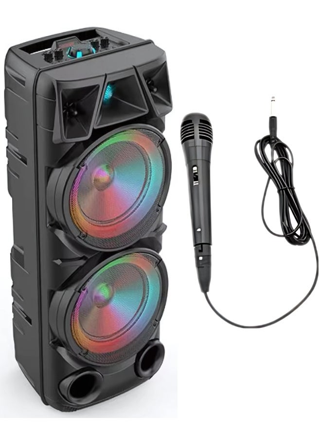 ZQS8210 مكبر صوت لاسلكي بالوان قوس قزح متغيرة ومدخلات متعددة وميكروفون - Image 2