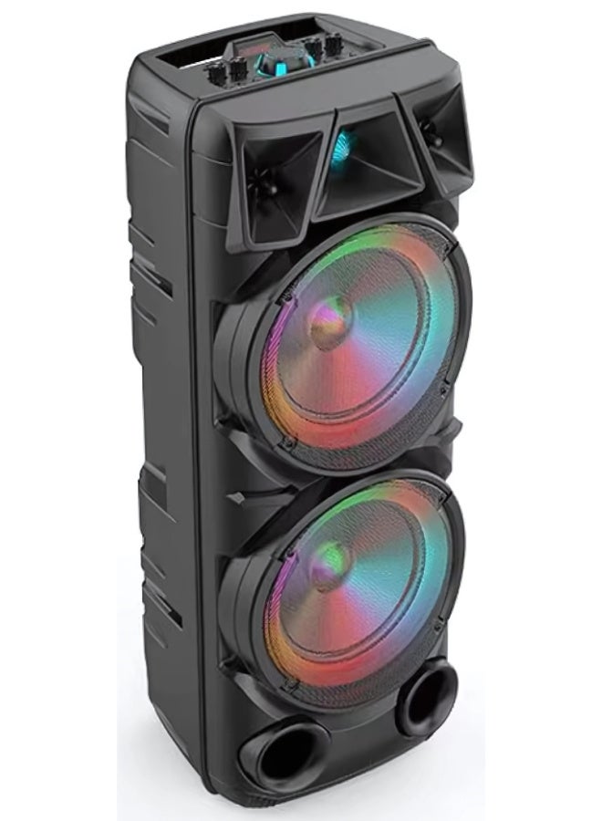 ZQS8210 مكبر صوت لاسلكي بالوان قوس قزح متغيرة ومدخلات متعددة وميكروفون - Image 1