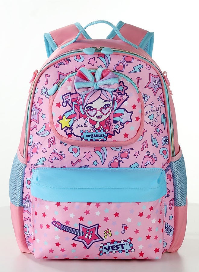هيبوبي مجموعة حقائب مدرسية للأطفال 3 قطع للبنات – حقيبة ظهر بتصميم فتاة لطيفة، حقيبة ظهر كبيرة السعة مقاومة للماء مع حقيبة غداء ومقلمة، تناسب لابتوب 15.6 بوصة - Image 2