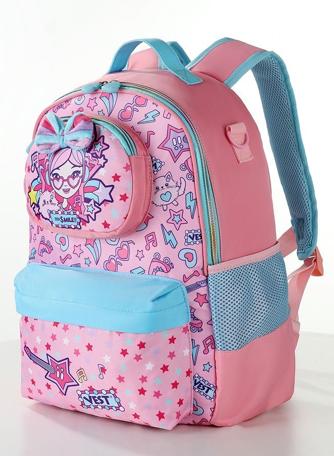 هيبوبي مجموعة حقائب مدرسية للأطفال 3 قطع للبنات – حقيبة ظهر بتصميم فتاة لطيفة، حقيبة ظهر كبيرة السعة مقاومة للماء مع حقيبة غداء ومقلمة، تناسب لابتوب 15.6 بوصة - Image 3