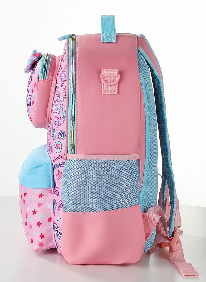 هيبوبي مجموعة حقائب مدرسية للأطفال 3 قطع للبنات – حقيبة ظهر بتصميم فتاة لطيفة، حقيبة ظهر كبيرة السعة مقاومة للماء مع حقيبة غداء ومقلمة، تناسب لابتوب 15.6 بوصة - Image 4