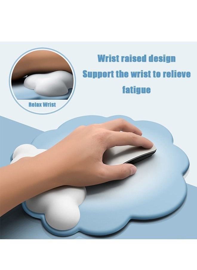 Cloud Wrister Mousepad, Wrist Protection Mouse Pad, Ergonomic Hand Rest Support Mousepad with Soft Memory Foam and Non-Slip Underside, Mouse Mat for Home Office/Computer/Laptop