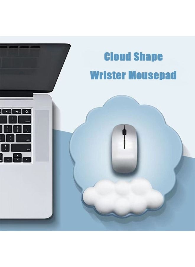 Cloud Wrister Mousepad, Wrist Protection Mouse Pad, Ergonomic Hand Rest Support Mousepad with Soft Memory Foam and Non-Slip Underside, Mouse Mat for Home Office/Computer/Laptop