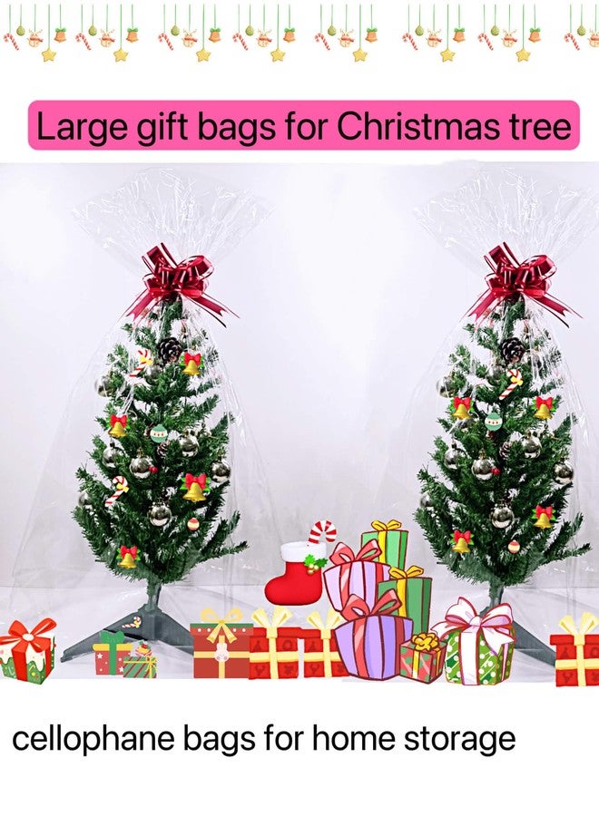 shareluck 40" x 50" Extra Large Christmas Cellophane Bags-Thicken 3 Mil Clear Cellophane Gift Bags-6 Pcs Cellophane Wrap For Gift Baskets - Image 4