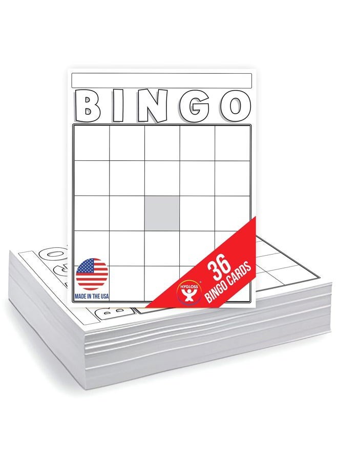 Hygloss Products Blank Bingo Cards, White, 36 Per Pack,HYG87130 - Image 1