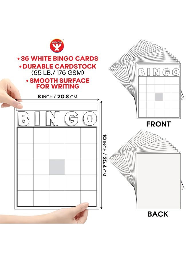 Hygloss Products Blank Bingo Cards, White, 36 Per Pack,HYG87130 - Image 2