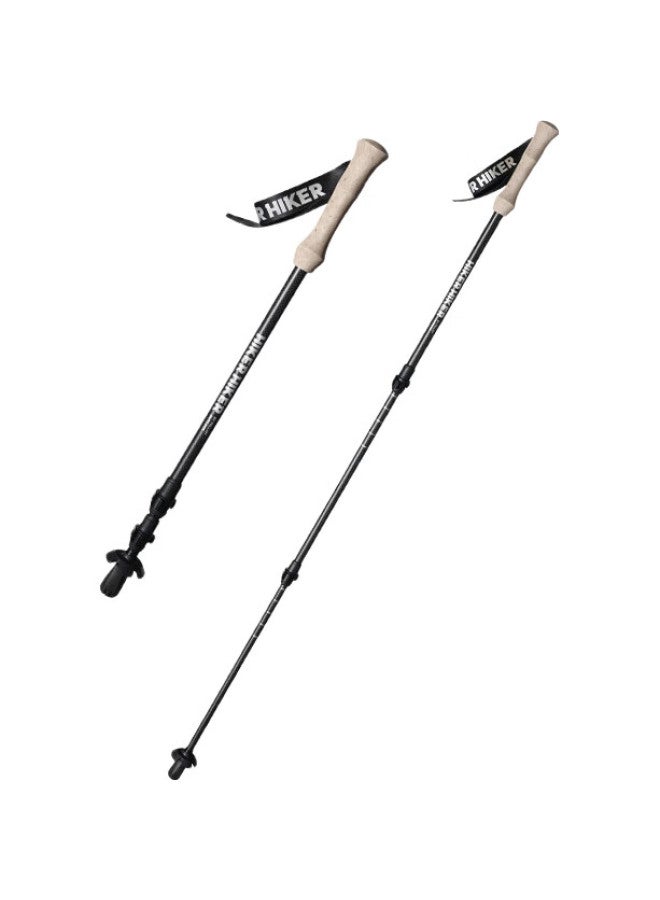 PELLIOT Hiker Outdoor Trekking Pole, Carbon Fiber Hiking Stick, Telescopic Walking Stick, 16403602 Black - Image 3