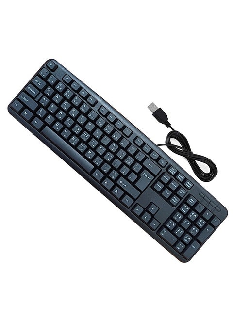 Wired keyboard with USB port Arabic-English convenient and comfortable for the eyes /K3