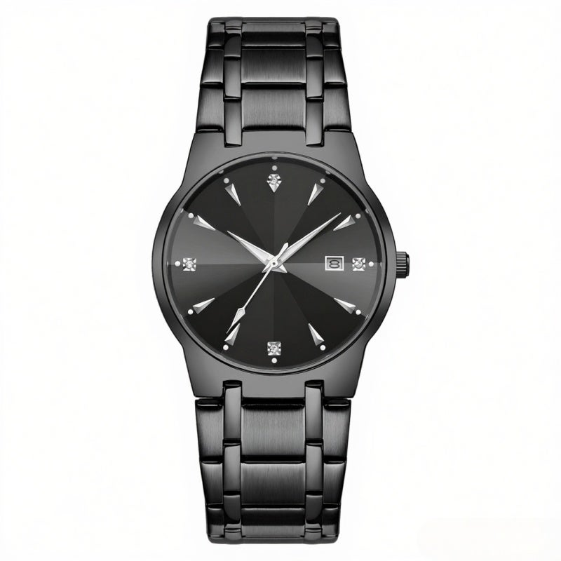 WWOOR Men Watch: 30M Waterproof Quartz Watch - Exquisite Diamond Dial Luminous Pointer Stainless Steel Strap with Folding Clasp for Daily Business Wear Gift - Image 1