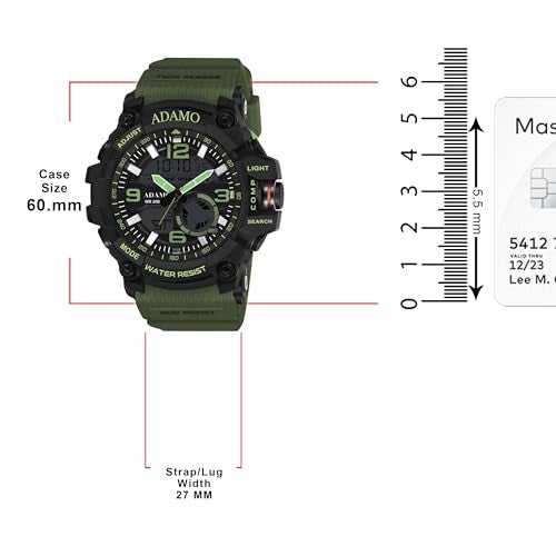 ADAMO Multifunctional Sports & Military Analog-Digital Green Dial Men's & Boy's Watch 342NGR02 - Image 3
