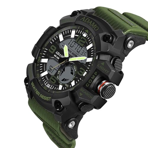 ADAMO Multifunctional Sports & Military Analog-Digital Green Dial Men's & Boy's Watch 342NGR02 - Image 2