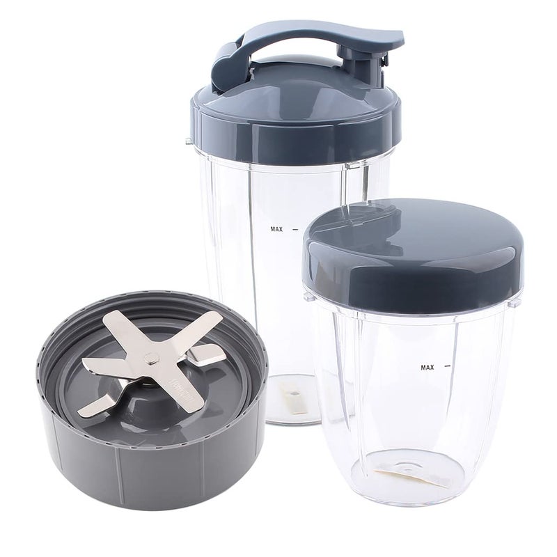 Veterger Replacement Parts Blade with cups and lids Compatible with NutriBullet 600W and 900W Blender