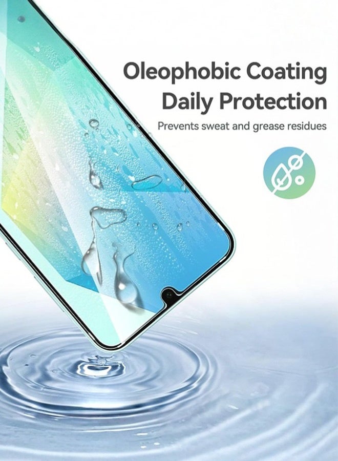 بشكل مختصر [عبوة من 4 قطع] واقي شاشة من الزجاج المقوى 9H لهاتف Samsung Galaxy A16، مع إطار محاذاة للتركيب، يدعم فتح القفل ببصمة الإصبع، متوافق مع الجراب، فيلم مضاد للخدش - Image 5