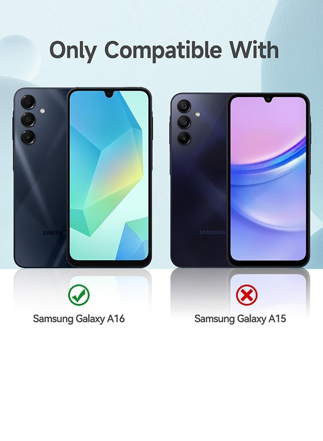 بشكل مختصر [عبوة من 4 قطع] واقي شاشة من الزجاج المقوى 9H لهاتف Samsung Galaxy A16، مع إطار محاذاة للتركيب، يدعم فتح القفل ببصمة الإصبع، متوافق مع الجراب، فيلم مضاد للخدش - Image 2