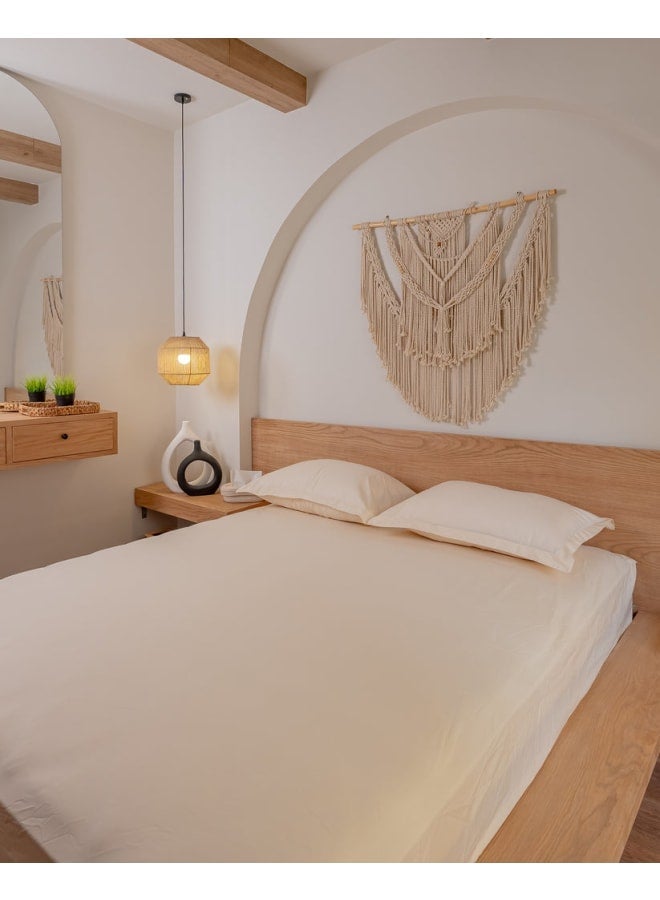 ب كومفورت  طقم ملاية أستك قطن بيج - Image 1