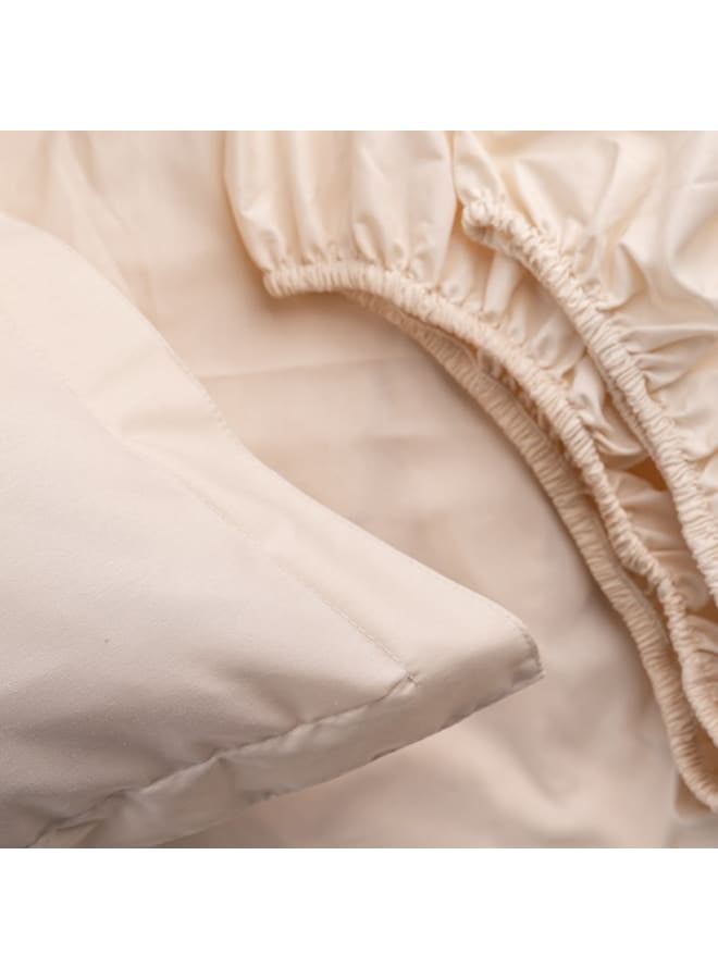 ب كومفورت  طقم ملاية أستك قطن بيج - Image 2