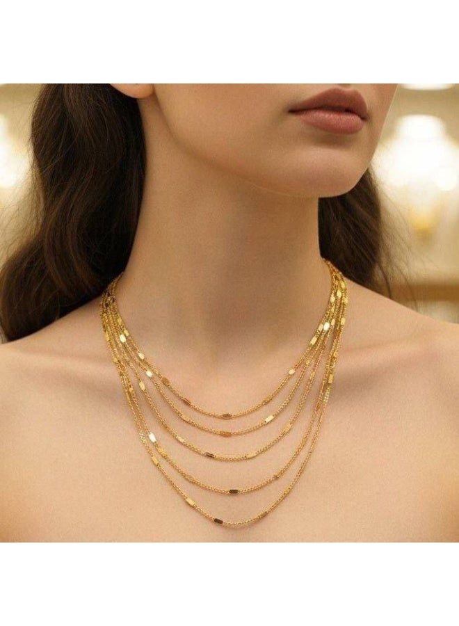 Multi-layered stainless steel necklace - Image 1