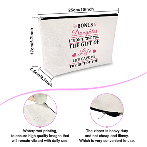 Sfodiary Bonus Daughter Birthday Gift Makeup Bag Stepdaughter Gift from Stepmother Graduation Gift for Daughter Cosmetic Bag Daughter In Law Gift Wedding Anniversary Christmas Gift Travel Cosmetic Pouch - Image 2