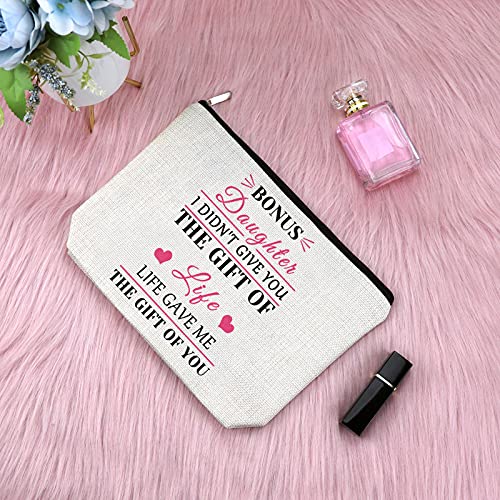 Sfodiary Bonus Daughter Birthday Gift Makeup Bag Stepdaughter Gift from Stepmother Graduation Gift for Daughter Cosmetic Bag Daughter In Law Gift Wedding Anniversary Christmas Gift Travel Cosmetic Pouch - Image 3