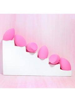 AOA STUDIO AOA Studio Collection Makeup Sponge Set Makeup Blender Latex Free and High-definition Super Soft Set of 6 Makeup Blender For Powder Cream and Liquid, Beauty Cosmetic Beveled Shape (Pink)  - Image 3
