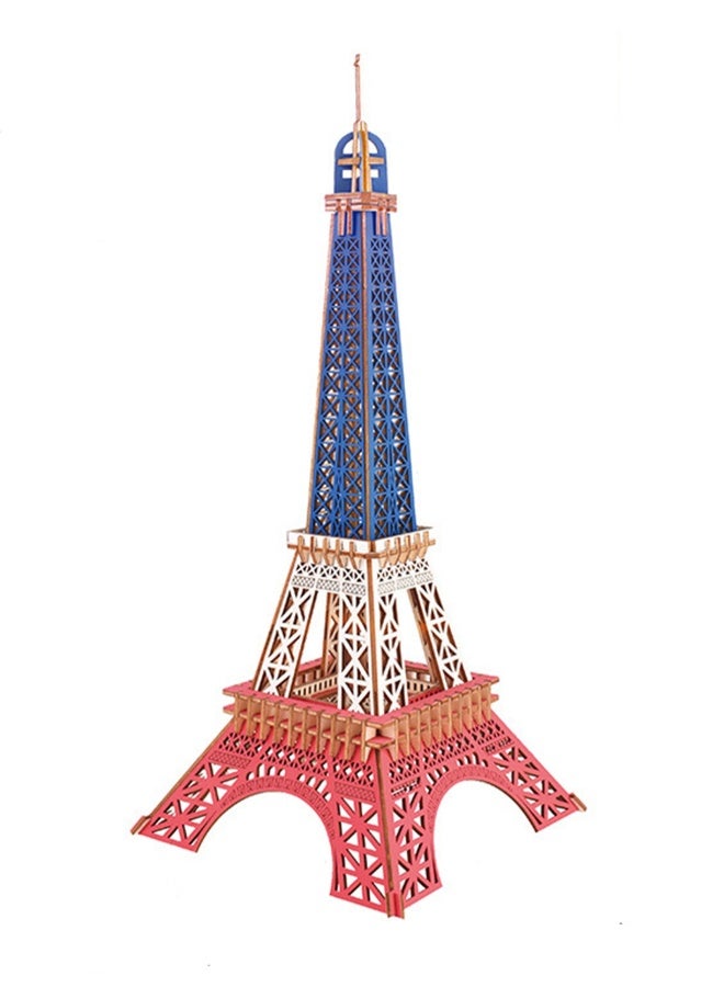 لعبة أحجية تعليمية للأطفال مصنوعة من الخشب بتصميم ثلاثي الأبعاد (برج إيفل بالألوان الثلاثة - 96 قطعة) - Image 1