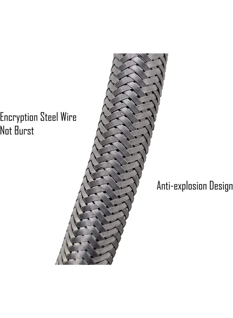 وصلة مرنة (لي) بطول 30.48 سم من ستانلس ستيل 304 مضفر، خرطوم ماسورة ثقيل لحوض الغسيل وحوض المطبخ والسخان من ايزليف - (مجموعة من قطعتين، عبوة من زوج واحد) - Image 5