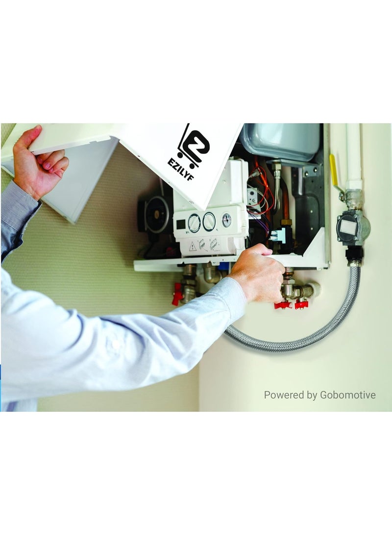 وصلة مرنة (لي) بطول 30.48 سم من ستانلس ستيل 304 مضفر، خرطوم ماسورة ثقيل لحوض الغسيل وحوض المطبخ والسخان من ايزليف - (مجموعة من قطعتين، عبوة من زوج واحد) - Image 4