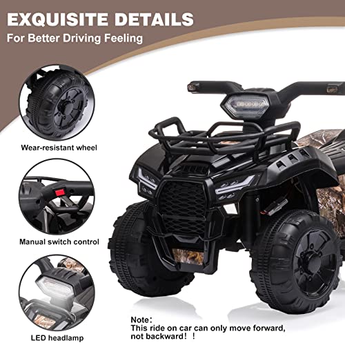 Bobike Kids Ride on ATV 6V Battery Powered Kids Electric Vehicle 4 Wheeler Quad wHeadlights MP3 USB Volume Control Large Seat Electric Ride on Toys Best Gifts for 1836 Months Boys Girls Black - Image 5
