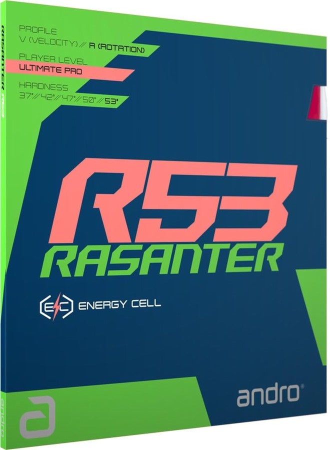 Andro مطاط تنس الطاولة أندرو راسانتر R53 - سمك فائق - أسرع مطاط من أندرو - أقصى سرعة وأقصى قوة (أسود) - Image 1