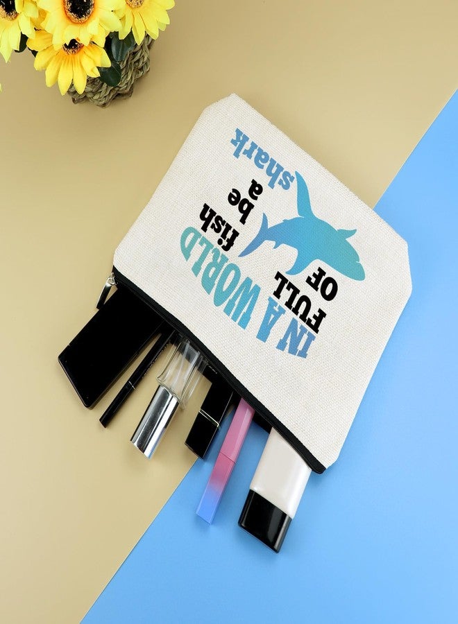 حقيبة مكياج بتصميم سمكة قرش، هدايا لمحبي أسماك القرش، حقيبة مستحضرات تجميل للسفر، هدايا مستوحاة من أسماك القرش للمراهقات، هدايا ديكور أسبوع أسماك القرش، هدايا لمحبي أسماك القرش، هدية عيد ميلاد أو عيد الميلاد - Image 4