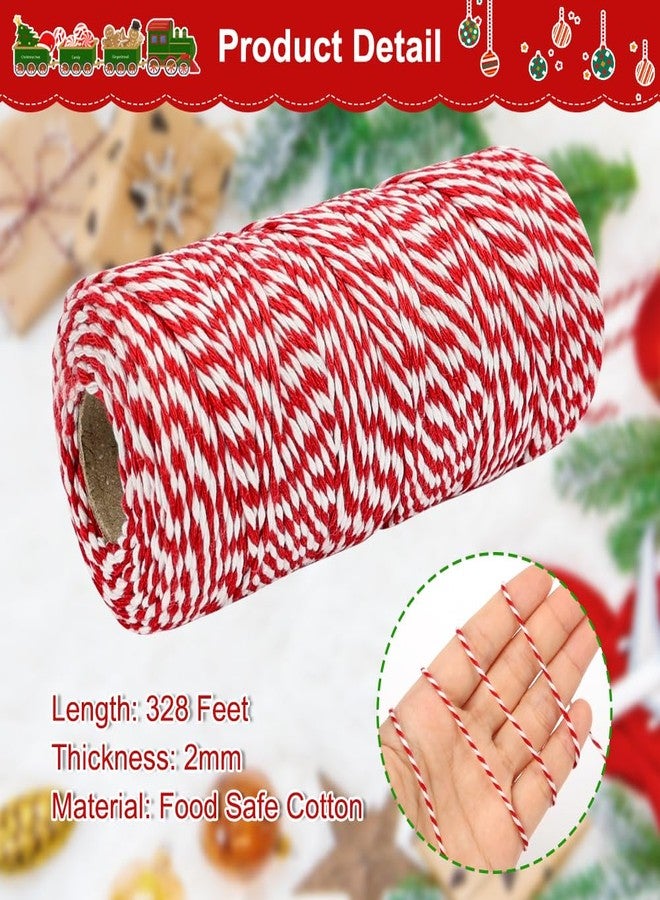 Vivifying Red and White Butchers Twine, 328 Feet 2mm Food Safe Cotton Cooking Twine, Ideal for Trussing Turkey, Roasting, Baking, Bacon, Pumpkin Bread, Festive Holiday Kitchen Use & Gift Wrapping - Image 4