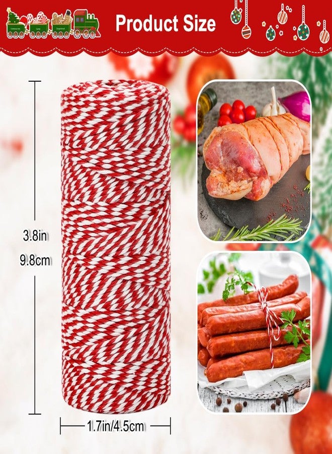 Vivifying Red and White Butchers Twine, 328 Feet 2mm Food Safe Cotton Cooking Twine, Ideal for Trussing Turkey, Roasting, Baking, Bacon, Pumpkin Bread, Festive Holiday Kitchen Use & Gift Wrapping - Image 5