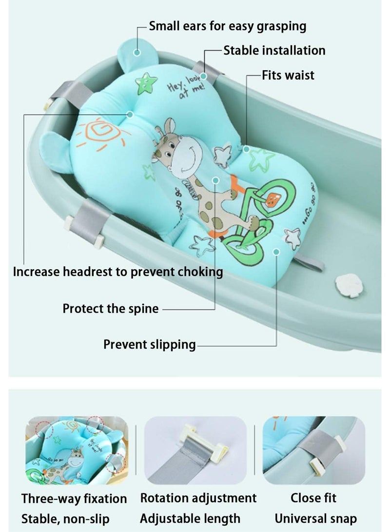 Baby Bath Cushion Pad for Newborns, Soft Infant Bath Support Pillow, Non-Slip Baby Bathtub Mat, Comfortable Baby Bathing Essential. Includes Waterproof Baby Shampoo Cap Gift, Helps Protect Baby Eyes and Face During Hair Washing - Image 2