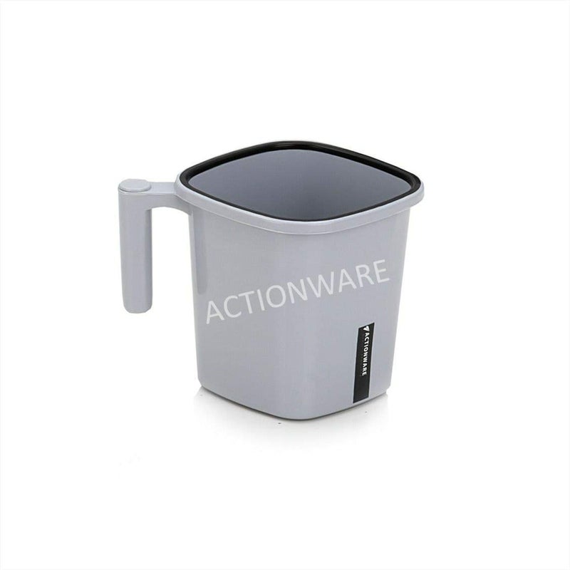 JOFIX JOFIX Square Mug Plastic Bath Mug Set of 2 Pcs Durable Long Lasting Quality Bathroom Set Multicolor - Image 3