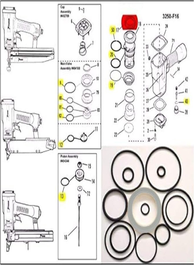 HSF Porter Cable 904689 Seal-Head Valve Replacement FN250B FN251 - Image 4