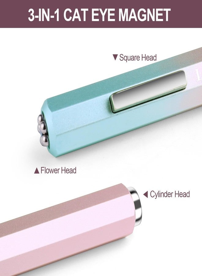 Lobodt Cat Eye Magnet for Nails, professional 3-in-1 nail magnet tool, octagonal powerful nail suction stick, suitable for personal DIY, nail studios or nail salons (Gradient pink) - Image 5