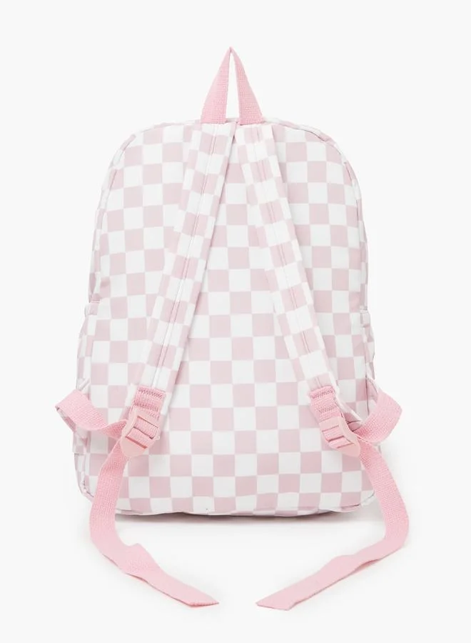 ستايلي Teen Girls Pink Checked Backpack