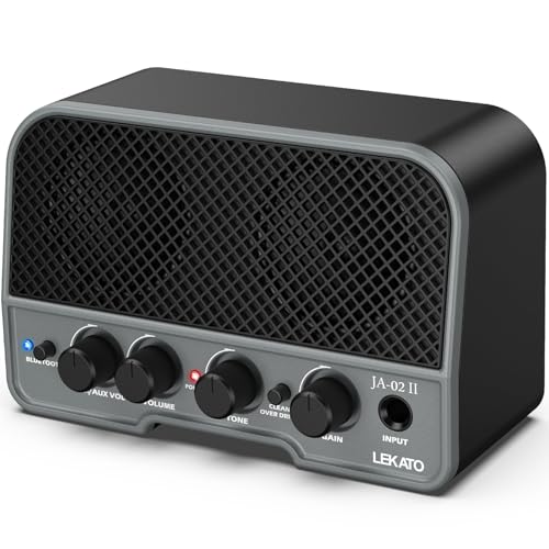 LEKATO Mini Guitar Amp Rechargeable Electric Guitar Amplifer 5W, Clean/Overdrive Channels,Portable Small Amp for Guitarist Practice,Black - Image 1