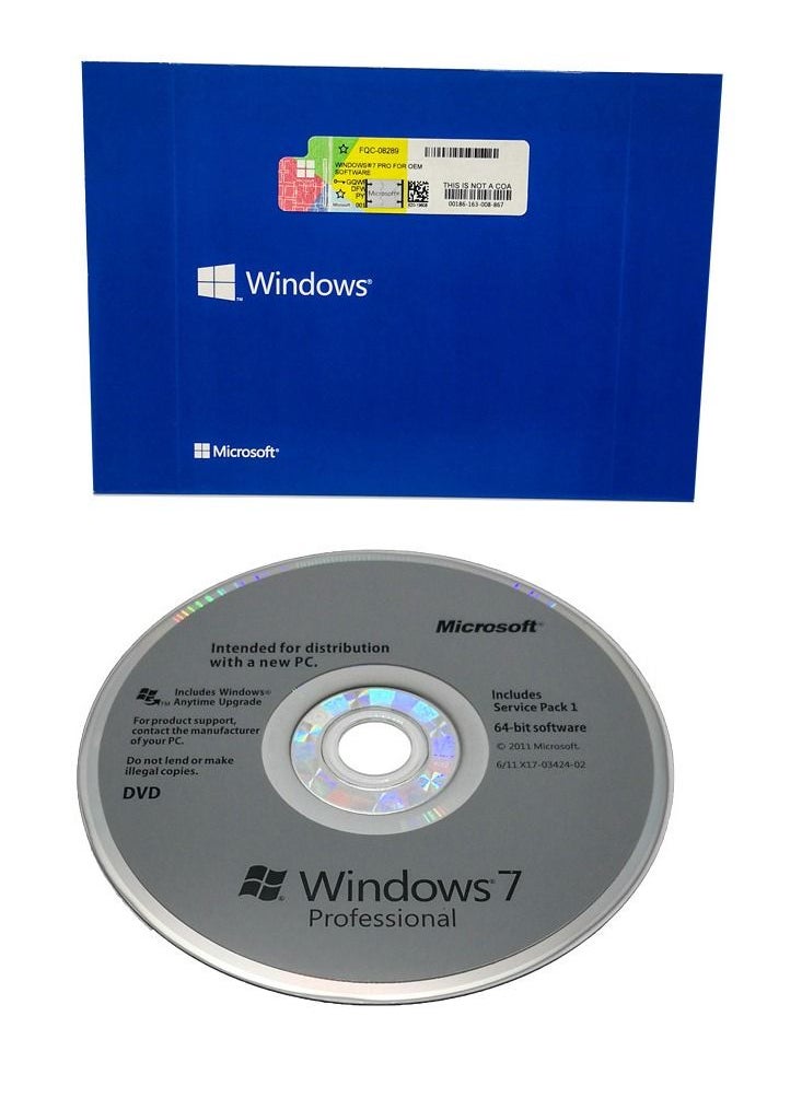 Windows - Windows 7 Professional 64-Bit English OEI Multicolour - DVD - one piece - Image 1