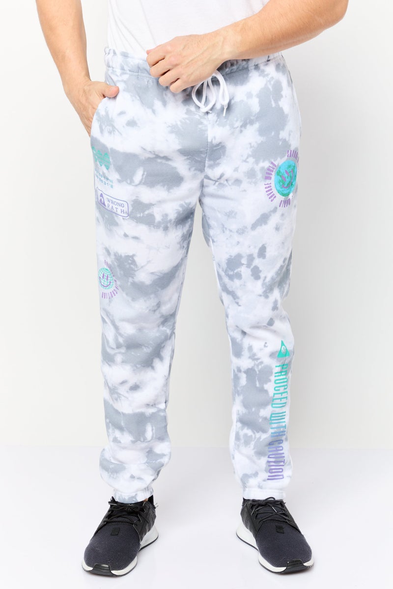 brooklyn Men Regular Fit Tie Dye Sweatpants, Multicolor - Image 1
