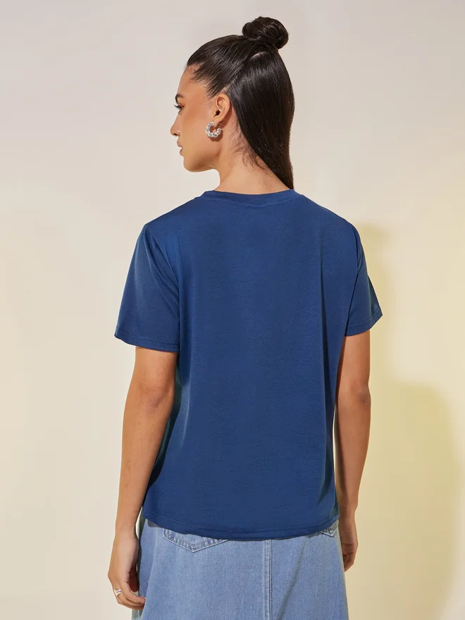 Take Two Take Two Slogan Print Round Neck T-Shirt