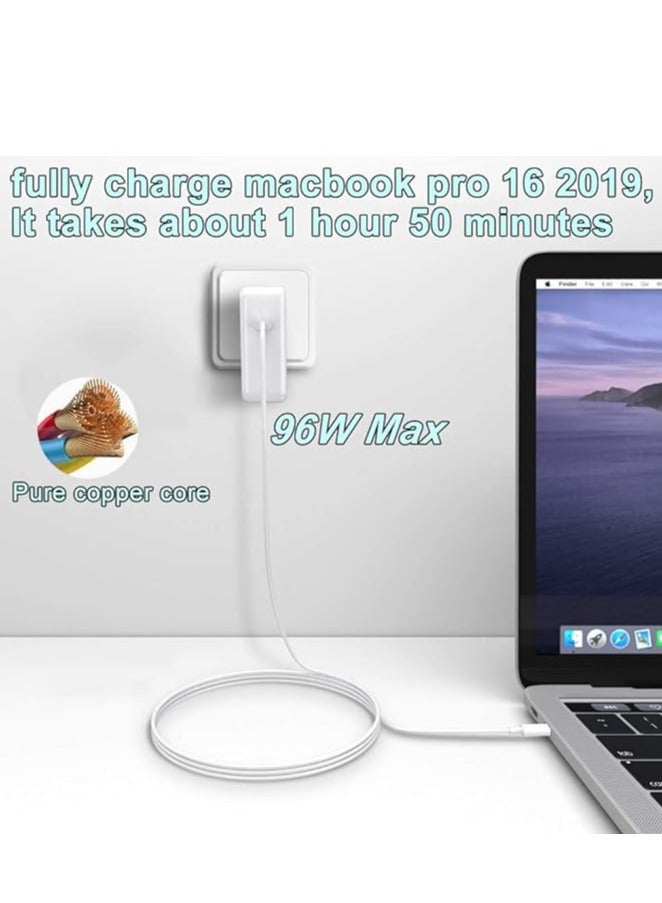 96W USB C Charger A2166 Compatible with Mac Book Pro 16 2019, 15/14/13 Inch (2016 and Later) Power Adapter with 1.8m 5A USB-C Cable  - Image 2