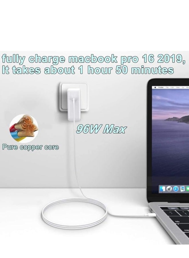 96W USB C Charger A2166 Compatible with Mac Book Pro 16 2019, 15/14/13 Inch (2016 and Later) Power Adapter with 1.8m 5A USB-C Cable  - Image 4