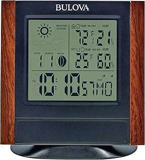 Bulova Bulova Forecaster Versatile Tabletop Clock, Brown & Black - Image 1