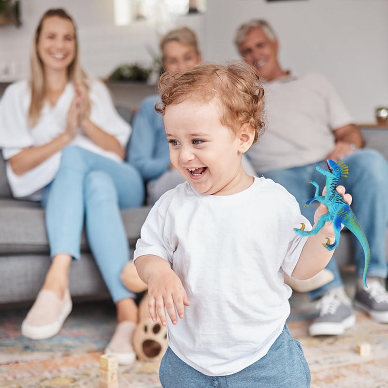 SIENON Dinosaur Figure Toys  Triassic Jurassic Dinosaur Toy 7 Inch  Educational Realistic Eoraptor Dinosaur Model Plastic Hand-Painted Dinosaur Figurine Toy for Dinosaur Party Cake Topper Decoration - Image 5