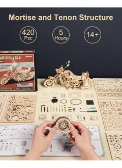ROKR ROKR 3D Wooden Motorcycle Puzzle-Wood Model Car Kits to Build for Adults-Brain Teaser Gearjits Puzzle-1:8 Scale Cruiser Motorcycle as A Gift for Valentine's Day/Brithday  - Image 5