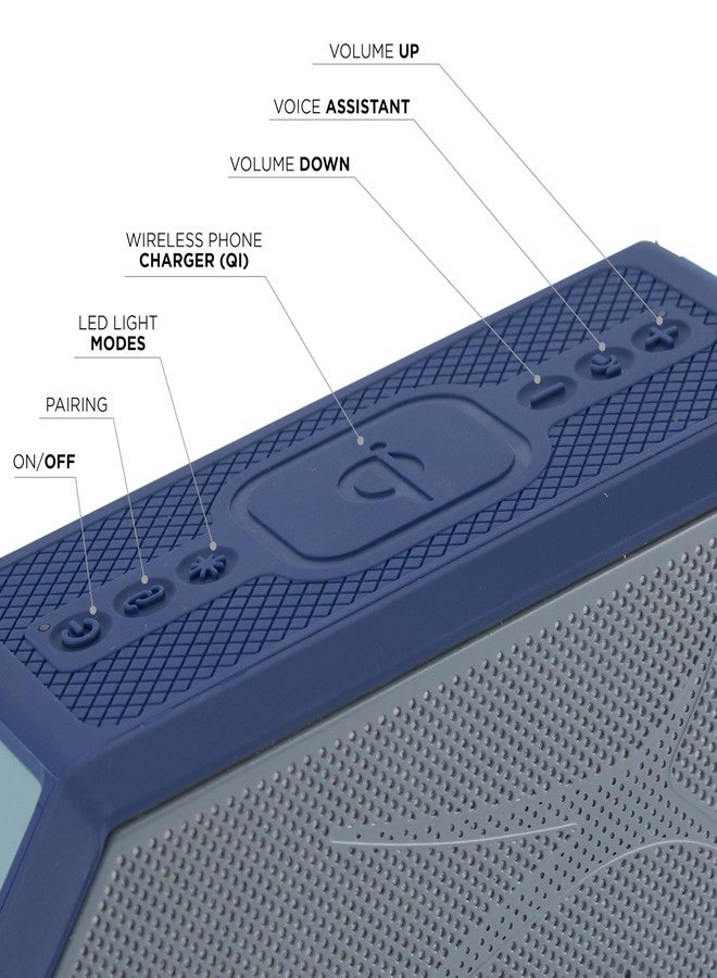 ألتك لانسينج مكبر صوت بلوتوث محمول من Altec Lansing - طراز HYDRABLAST 2.0، مقاوم للماء بمعيار IP67، طاقة خرج 20 واط، مكبر صوت بلوتوث مغناطيسي (دالاس كاوبويز) - Image 4