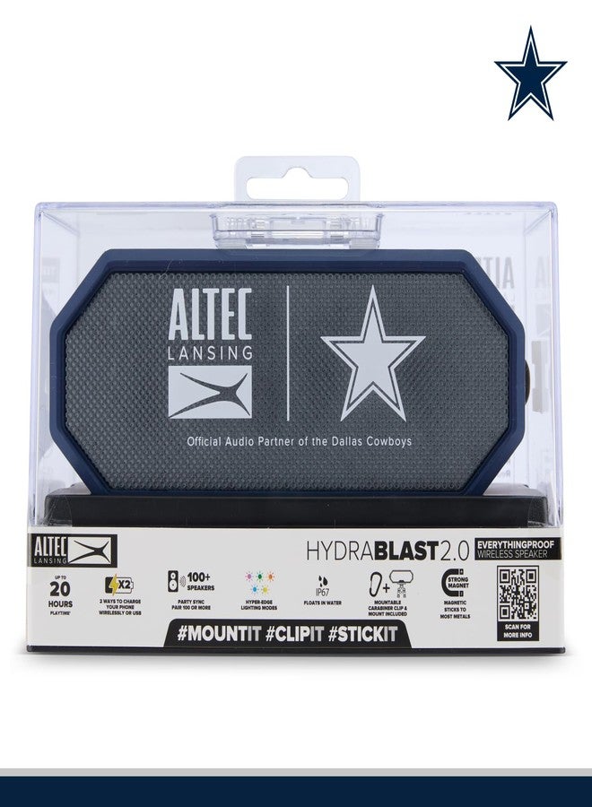 ألتك لانسينج مكبر صوت بلوتوث محمول من Altec Lansing - طراز HYDRABLAST 2.0، مقاوم للماء بمعيار IP67، طاقة خرج 20 واط، مكبر صوت بلوتوث مغناطيسي (دالاس كاوبويز) - Image 3