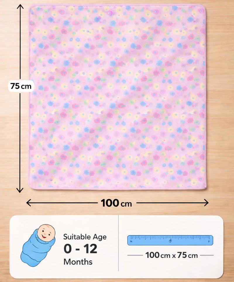 First Kick Luxury Soft Baby Blanket 100 x 75 cm Premium Fleece Newborn Swaddle Wrap All Season Warm Lightweight Blanket for 0-12 Months Crib Stroller Travel Use - Image 4